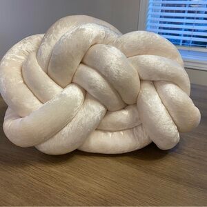 Handmade Cream Plush Knot Pillow